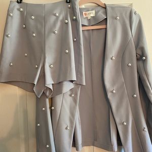 Matching two piece set short and blazer